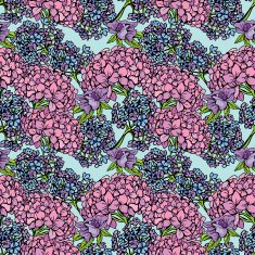 Seamless pattern with Realistic graphic Gardenia flowers - handdrawn background N2