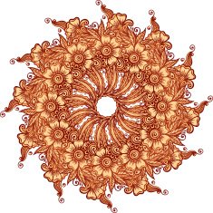 Mehndi henna tattoo style vector mandala N2