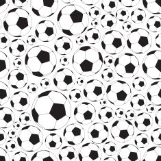 soccer and football balls seamless black white pattern N2