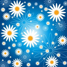 Pattern Flower Background blue N2