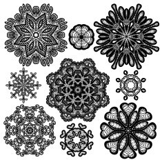 Set of Abstract circle lace patterns