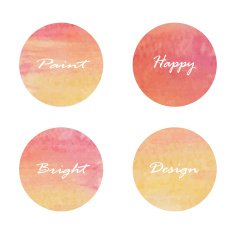 Set of circle banners Vector illustration red yellow and orange