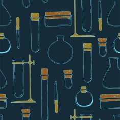 Seamless Texture Set of test tubes on a dark background N2