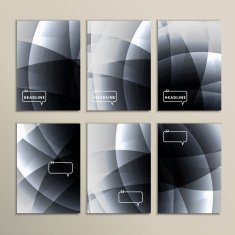 Set gray and white abstract bright pictures N3