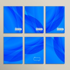 Set six abstract pictures of bright blue N2