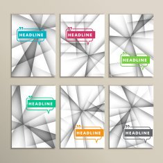 Vector set of brochures Abstract line background