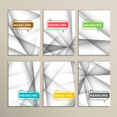 Vector set of brochures Abstract line background N2