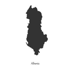 Black map of Albania for your design