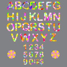 Hand drawn stencil watercolor artistic font N2
