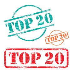 Rubber stamp design TOP TWENTY