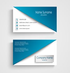 Business card with blue white background template