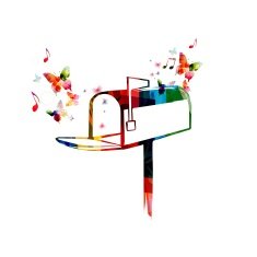 Colorful mail box design with butterflies