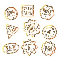 one day sale label gold