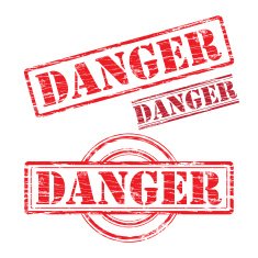 Rubber stamp design DANGER