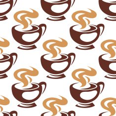 Steaming coffee cups or chocolate seamless pattern N2