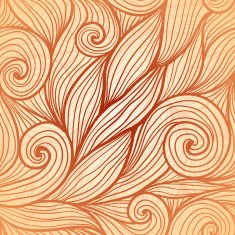 Beige doodle hair vector seamless pattern