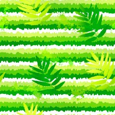 Summer green leaves and painted stripesseamless pattern N2