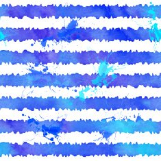 Blue watercolor style stripes seamless pattern