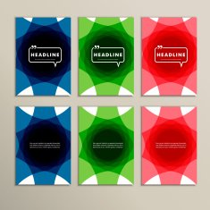 Set vector abstract design of different colors