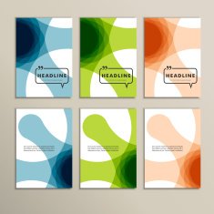 Set vector abstract design of different colors N2