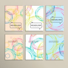 Abstract colored circles on a white background