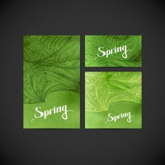 watercolor splash cards and flyers with zentangle pattern sprin N2