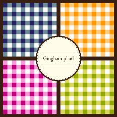 Set of gingham plaid patterns