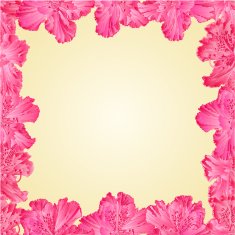 Seamless texture frame of rhododendron vector