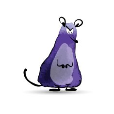 Funny mouse Watercolor sketch for your design N2