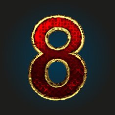 8 vector red letter with gold