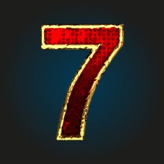 7 vector red letter with gold