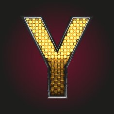 y vector golden and silver letter