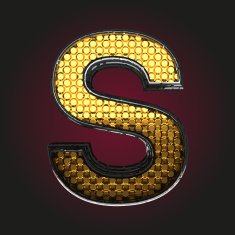 s vector golden and silver letter