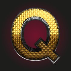 q vector golden and silver letter