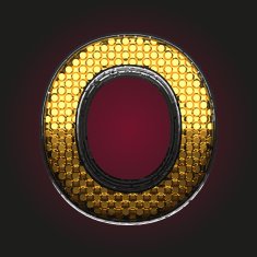 o vector golden and silver letter