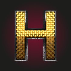 h vector golden and silver letter