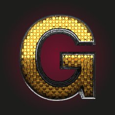 g vector golden and silver letter