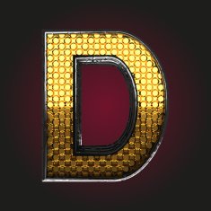 d vector golden and silver letter