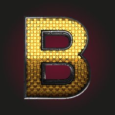b vector golden and silver letter