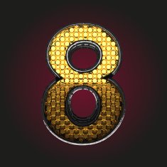 8 vector golden and silver letter