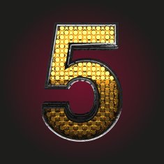 5 vector golden and silver letter