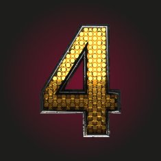 4 vector golden and silver letter