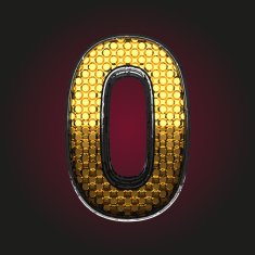 0 vector golden and silver letter