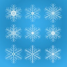 Icon set of snowflakes