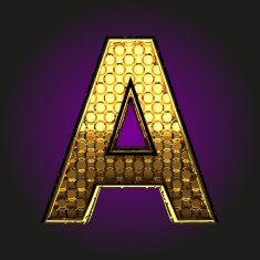 vector golden letter a