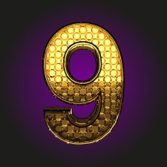 9 vector golden letter