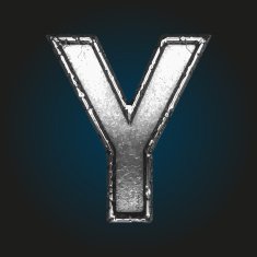 y vector metal letter