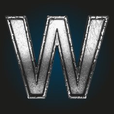 w vector metal letter