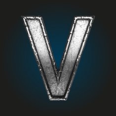 v vector metal letter