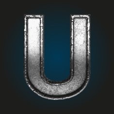 u vector metal letter